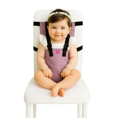 Image of Portable Baby Chair Strap - Travel Dining Seat Cover for Babies & Toddlers | Portable Baby Chair for Travel | Compact, Foldable Baby Seat Cover - Pink