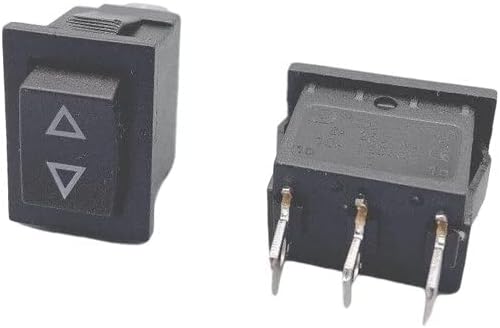 5pcs Momentary Rocker Switch 3 Flat Pin On Off On | 5-Pack Momentary Rocker Switches, 3-Pin, (ON)-OFF-(ON), Spring Return to Center, 21x15mm, 15A.