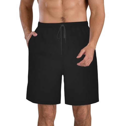 Black Projection Men's Beach Pants-Quick-Dry & Comfortable Mens Beach Shorts for Men, Perfect for Surfing and Everyday Wear