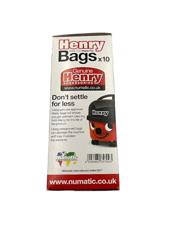 Numatic NVM-1CH Numatic Henry and James Cleaner Bags, Pack of 10