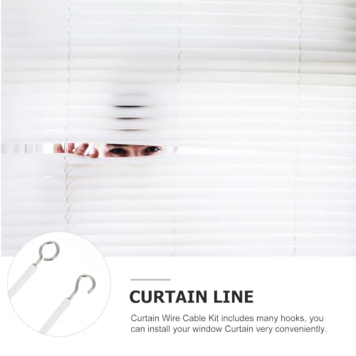 Juego de alambre para colgar cortinas con ganchos VINTORKY y cuerda resistente de plástico 6