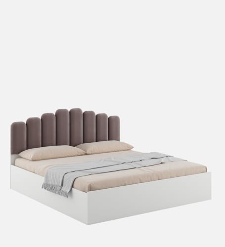 Image of Castle King Size Box Bed, Engineered Wood, Beige Finish | Sturdy & Stylish | Knock-Down Delivery