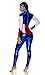 Forplay Women's Petite Star Spangled Hero Catsuit with Stripe Waist and Headband, Royal, Small/Medium