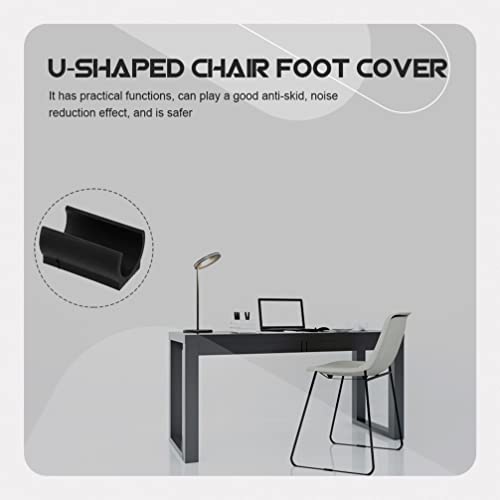 Image of 25mm U Shaped Floor Glides, 25PCS U-Shaped Chair Leg Floor Protectors, Furniture Tubing Caps for Sled Base Chairs, Rectangle Non-Slip Plastic Tube Glides for Hardwood Feet Tips, Quiet Pads