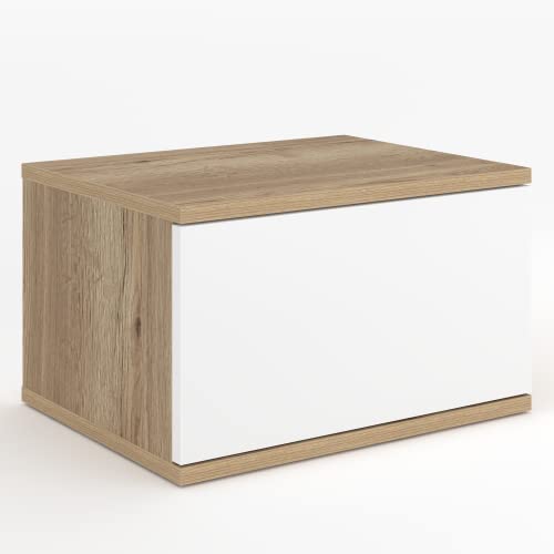 HOMEDO Nachttisch nach Maß | zentimetergenau konfigurieren | mehr als 50 Dekore kombinierbar | Push-2-Open oder Metallgriffe wählbar | Hängekommode oder Stehkommode | eine aufliegende Schublade Cover