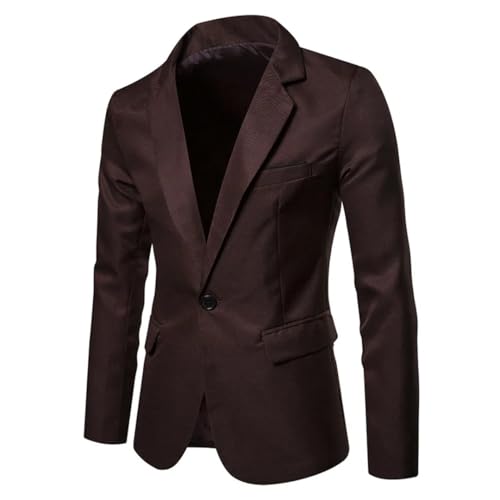 Men's Four Seasons Solid Color Suit Jacket Business Casual Single-Breasted Wedding Blazer4