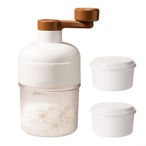 Hosrivae Macchina per il ghiaccio manuale rasata – Macchina portatile per tritaghiaccio per coni di neve, granite e cocktail, include 2 vassoi, plastica (tritaghiaccio+vassoio per ghiaccio)