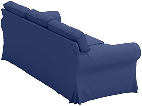 HomeTown Market The Heavy Cotton Ektorp Sofa Cover Replacement is Made Compatible for IKEA Ektorp 3 Three Seat Sofa Slipcover (Blue Ektorp Sofa)