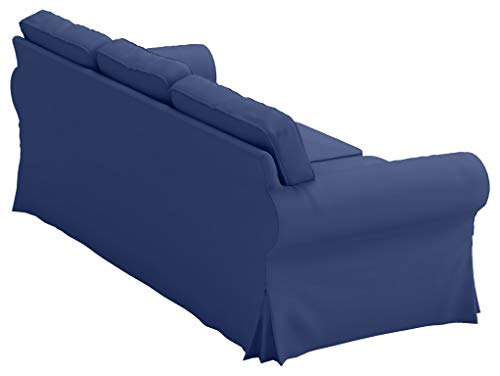 HomeTown Market The Heavy Cotton Ektorp Sofa Cover Replacement is Made Compatible for IKEA Ektorp 3 Three Seat Sofa Slipcover (Blue Ektorp Sofa)