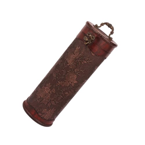 QUMIIRITY 木製ワイン収納ボックス ヴィンテージ風 赤ワイン用 収納 持ち手付き 欧風彫刻デザイン 包装ケース