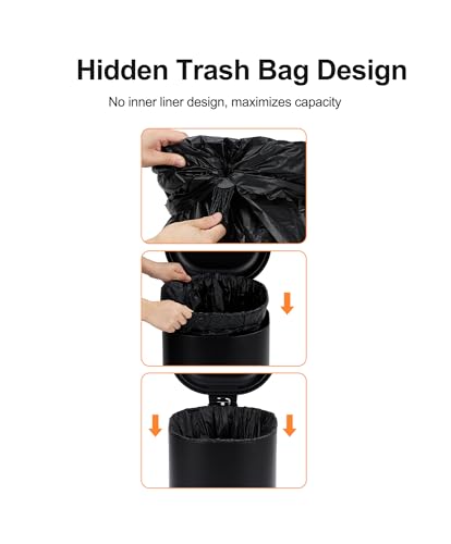 Bote de basura rectangular de acero inoxidable de 30L negro miniatura 3