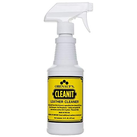 Obenauf's Cleanit Leather Cleaner - Natural Plant Oil Leather Cleaner for Boots, Furniture and Car Interior - Safe and Gentle Non-Detergent Oil Liquid Soap - Ready-to-use 16oz Spray Bottle Cover