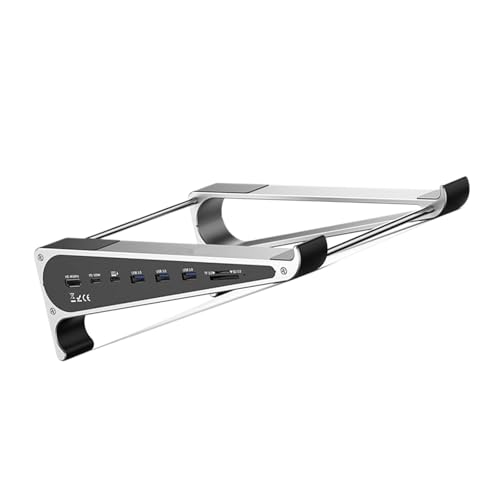 Soporte estable para portátil con puerto HDMI 4K y carga rápida USB C PD100W 4