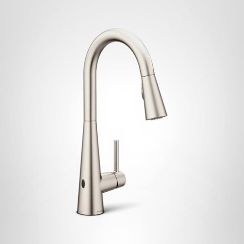 Moen Sleek Spot Resist Stainless Motionsense Wave Sensor Touchless One-Handle High Arc Pulldown Modern Kitchen Faucet Featuring Power Clean, 7864EWSRS