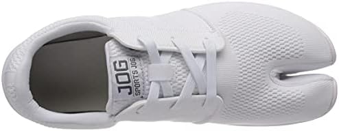 Marugo Japanese Tabi Style Sports Shoes, Air Cushion, Split Toe, Unisex, Lightweight Sneaker, Polyester Knit Upper, EVA + Rubber with Air Bag Outsole White | Image 4