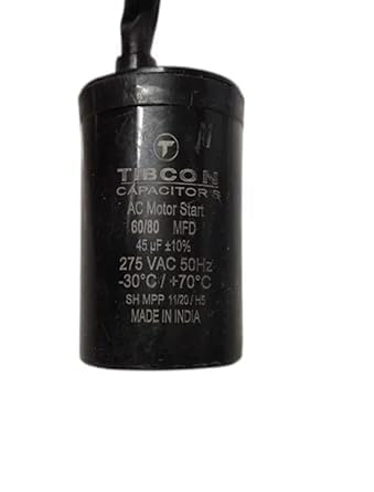 Mickko 60 MFD 440V Tibcon Capacitor for Air Conditioner (Split & Window Air Conditioners) 1.5 Ton & 2 Ton Air Conditioner (60/80 Motor Start Capacitor) 1