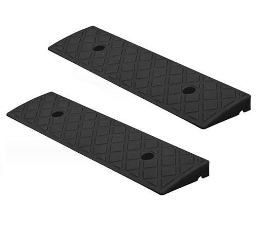 2er Set - Auffahrrampe 49x13x3 cm | Bordsteinrampe | Auffahrkeil | Rollstuhlrampe | Schwellenrampe für Motorrad, Auto, Rollstuhl, Anhänger, Schubkarre | Auffahrhilfe - Plastikrampe | Türschwellenrampe 2er Set - Auffahrrampe 49x13x3 cm | Bordsteinrampe | Auffahrkeil | Rollstuhlrampe | Schwellenrampe für Motorrad, Auto, Rollstuhl, Anhänger, Schubkarre | Auffahrhilfe - Plastikrampe | Türschwellenrampe