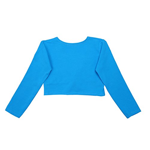 iiniim Kids Girls Ballerina Long Sleeve Front Twist Knot Cotton Wrap Tops Dance Cardigan2
