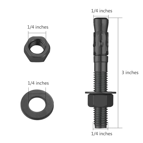 30pcs 14x3 inch standard fasteners for heavy-duty black wedge anchors for cement and concrete