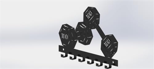 Image of Ventuos Metal Wall Mounted Key Holder with 6 Hooks, Only Dumbbell Design, Key Organizer for Home Office Bedroom Entryway