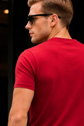 Image of Parcel Yard Men's Cotton Rich Solid Polo Tshirt | Collar Tshirts | Half Sleeves | Plain-Regular Fit