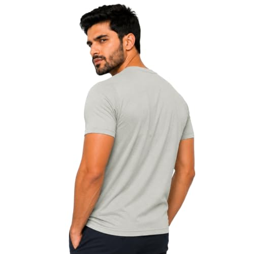 Image of NINQ Half Sleeve Tshirt for Men | Round Neck Regular Tshirt | Breathable Mesh Dotted Stylish T-Shirt | Sports Wear Casual Tee for Gym, Running & Daily Comfort