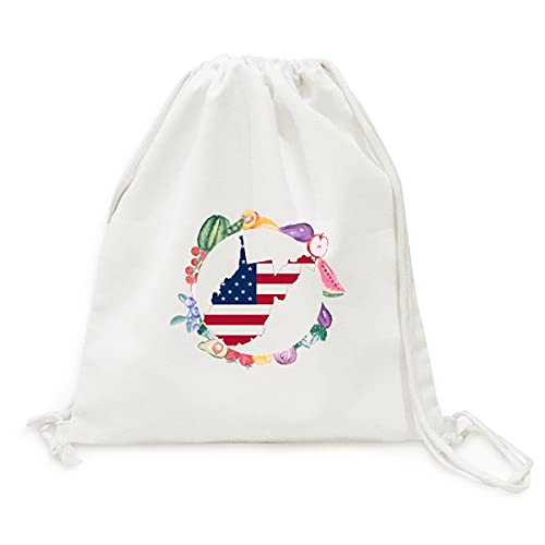 Sac en tissu pliable à sangle ouest américain étoiles pour fruits