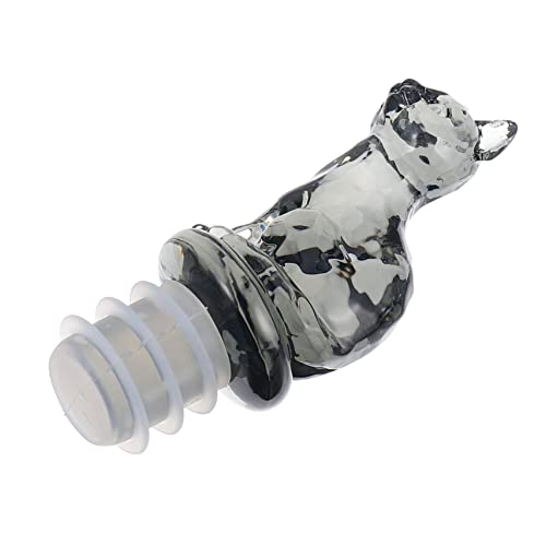 SMASOLO Tapón de Botella de Vino de Silicona Forma de Gato Gris Reutilizable y Decorativo Cierre Hermético para Botellas de Vino y Champán Accesorio para Fiestas