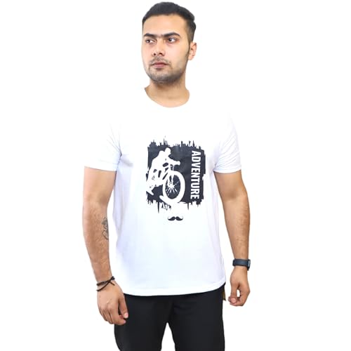 Image of Adventure Printed Round Neck Cotton Men T-Shirt