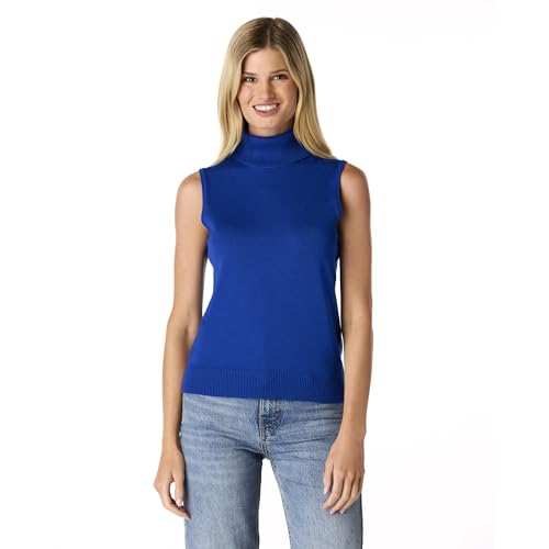 Image of Cable & Gauge Sleeveless Turtleneck Sweater - Chic Mock Neck Tank Top, Perfect for Layering & Year-Round Wardrobe Essentials