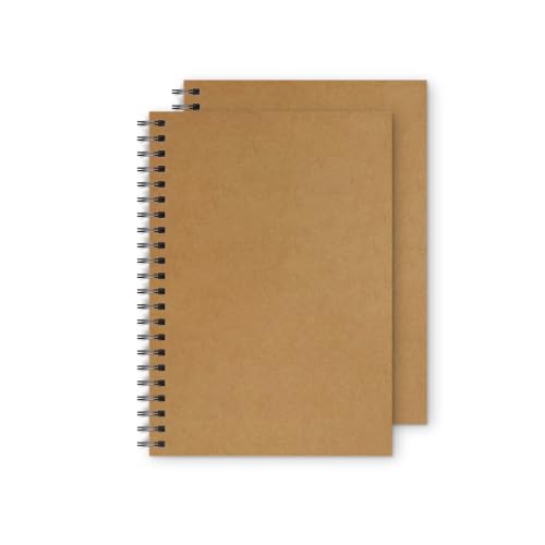 Image of PaperO Professional A5 Square Grid Notebook | 5MM Square Graph Design | A5 Size (21.0 x 14.5 cm) | Ideal for Architects & Designers | Kraft Cover | 100 Pages | (Blank Grid-Pack of 2)