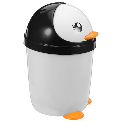 SHERCHPRY Cestino per Rifiuti in Plastica con Coperchio a Ribalta a Forma di Animale Marittimo Mini Cestino da Tavolo per Ufficio e Camera da Letto Design Creativo Base Stabile per Uso