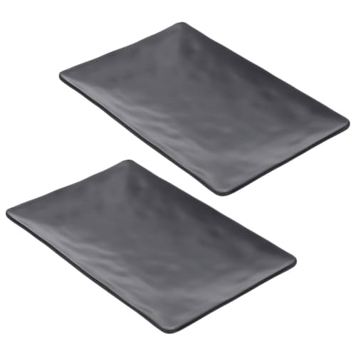 Juego 2 Platos Rectangulares Negros para Sushi de Melamina miniatura 1