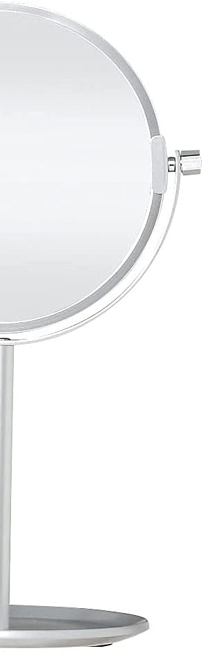 MUJI 15574957 Aluminum Compact Mirror, Small, Tray Type, Width 6.7 x Depth 5.5 x Height 10.6 inches (17 x 14 x 27 cm)