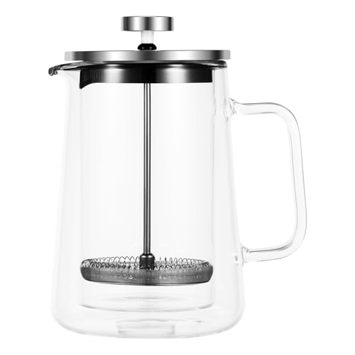 ZLHETWT Coffee Press, French Coffee Press, French Press Coffee Pot,Double Wall Glass French Press Clear French Press Tea Maker Multifunctional Coffee Press Coffee Maker for Home Office (350ml)