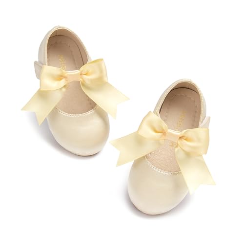 Image of PHIRAMIN Tollder Girl Dress Shoes - Little Girl Ballet Flats for Wedding Party