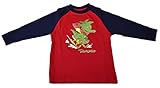 Tabaluga T-Shirt Langarm Rot/Navy Gr. 104 weich Drache Shirt Oberteil Musical Zeichentrickserie Kinderstiftung es lebe die Freundschaft