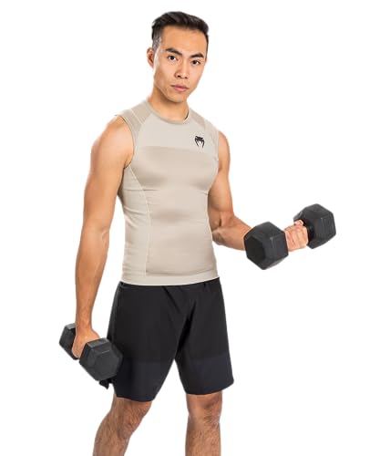 Venum Men's G-fit Air Rashguard Sleeveless-Sand2
