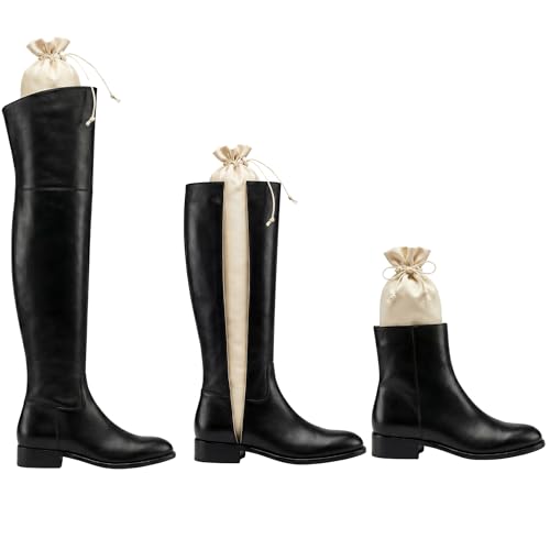 Image of Boot Shapers for Tall Boots with Cinched String for Hanging