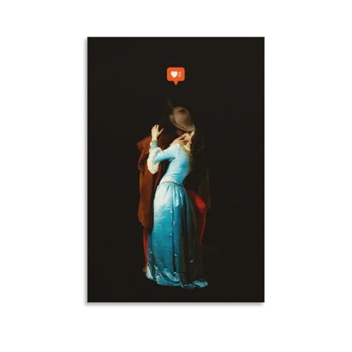 NFDVFHFRQ Poster su tela con bacio moderno, decorazione per camera