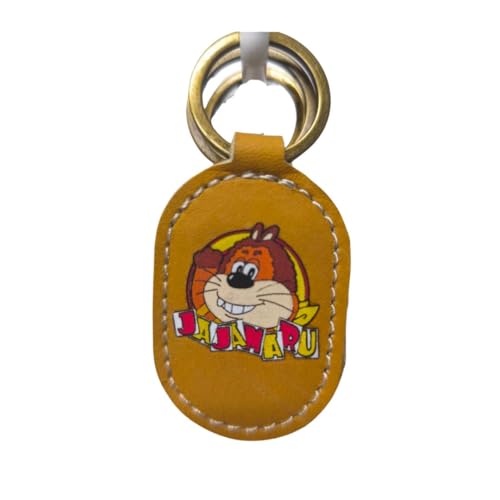 じゃじゃ丸 ぴっころ ぽろり ロゴ レザーキーリング スタジオ じゃぴぽ×JINTO キーホルダー 野球 グローブ 革 革小物 (じゃじゃ丸)