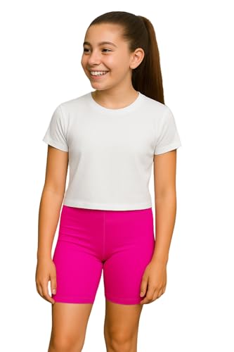 PopCouture Girls Premium Activewear Gymnastics Sports Cycling Shorts Fuchsia 2-3 Years