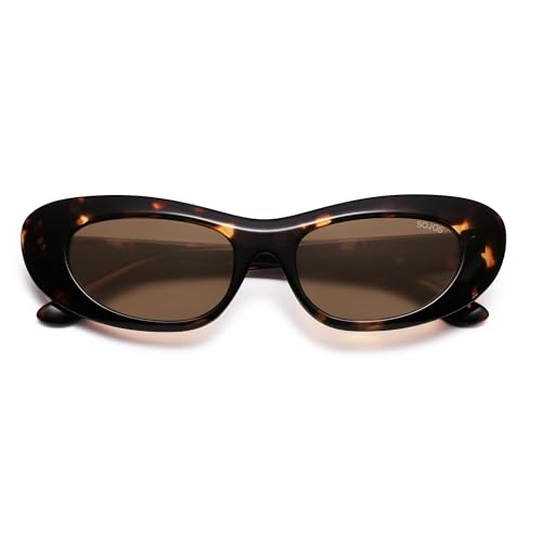 SOJOS Retro Cat Eye Sunglasses for Women Polarized UV400 Designer Inspired Sun Glasses SJ2617A3