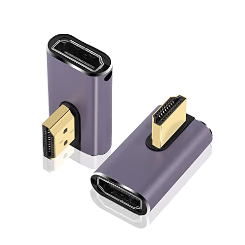 PNGKNYOCN 8K HDMI 270 Degree Adapter,2 Pack Right Angle HDMI 2.1 Male to Female Converter Support 8K@60Hz/4K@120Hz HDR