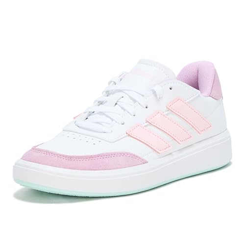adidas Unisex Kinder Courtblock Sneaker, Weiß, Rosa, transparent, Flieder, 37 1/3 EU