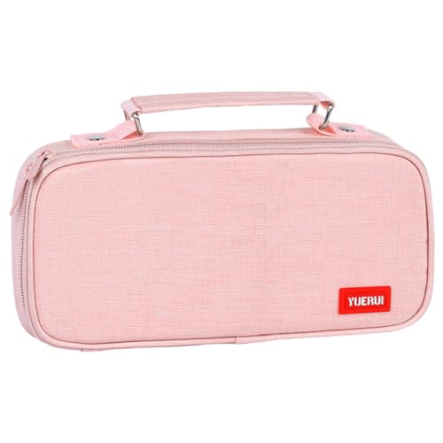 Sacchetto di trucco della tela portatile del sacchetto scuola del penna di viaggio classico semplice di immagazzinaggio per rosa Taglia unica