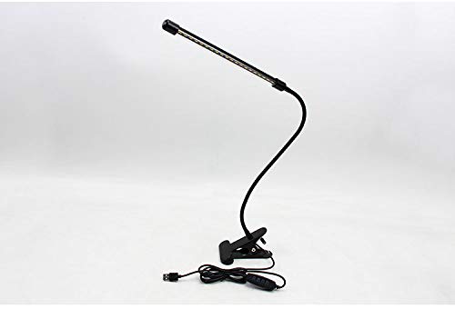 W.KING LED Clip Desk Lamp, Reading Light Study Lamp Office Lights with 10 Dimmable Brightness & 3 Light Modes, USB Power(Black and silvery),Black