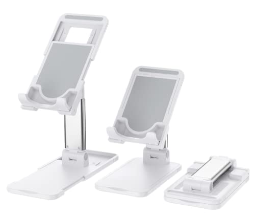 Support de téléphone et tablette blanc pliable et réglable pour bureau