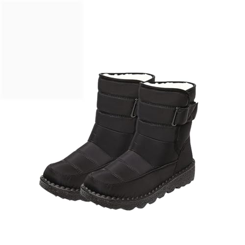 SOYKLDVK Women's Winter Warm Fur Snow Boots, Snow Winter Boots for Women Comfortable Waterproof Snow Boots for Women Thickened (Black,37)