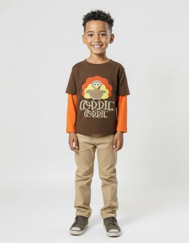 Image of Unique Baby Boys Layered Long Sleeve Kids Toddler Graphic T Shirt